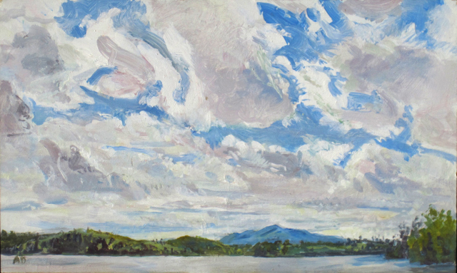 painting of clouds over st regis mountain